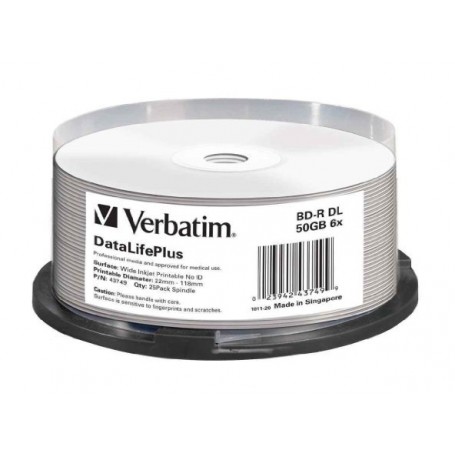 BD-R 6x 50GB Verbatim THERMAL RETRANSFER WHITE, 25 pcs.