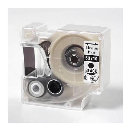 D1 Label Cassette 24 mm, black on clear