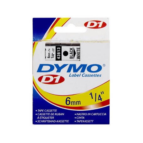 D1 Label Cassette 6 mm, black on white