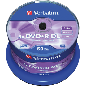 DVD+R 8.5GB INKJET WHITE FS, VPE 50 Stk.